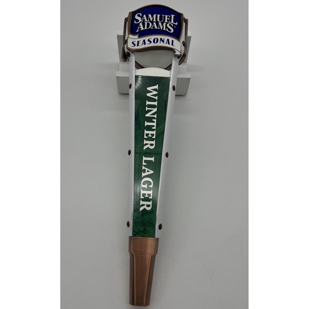 Samuel Adams Seasonal 3 sided white 13" tall beer tap handle